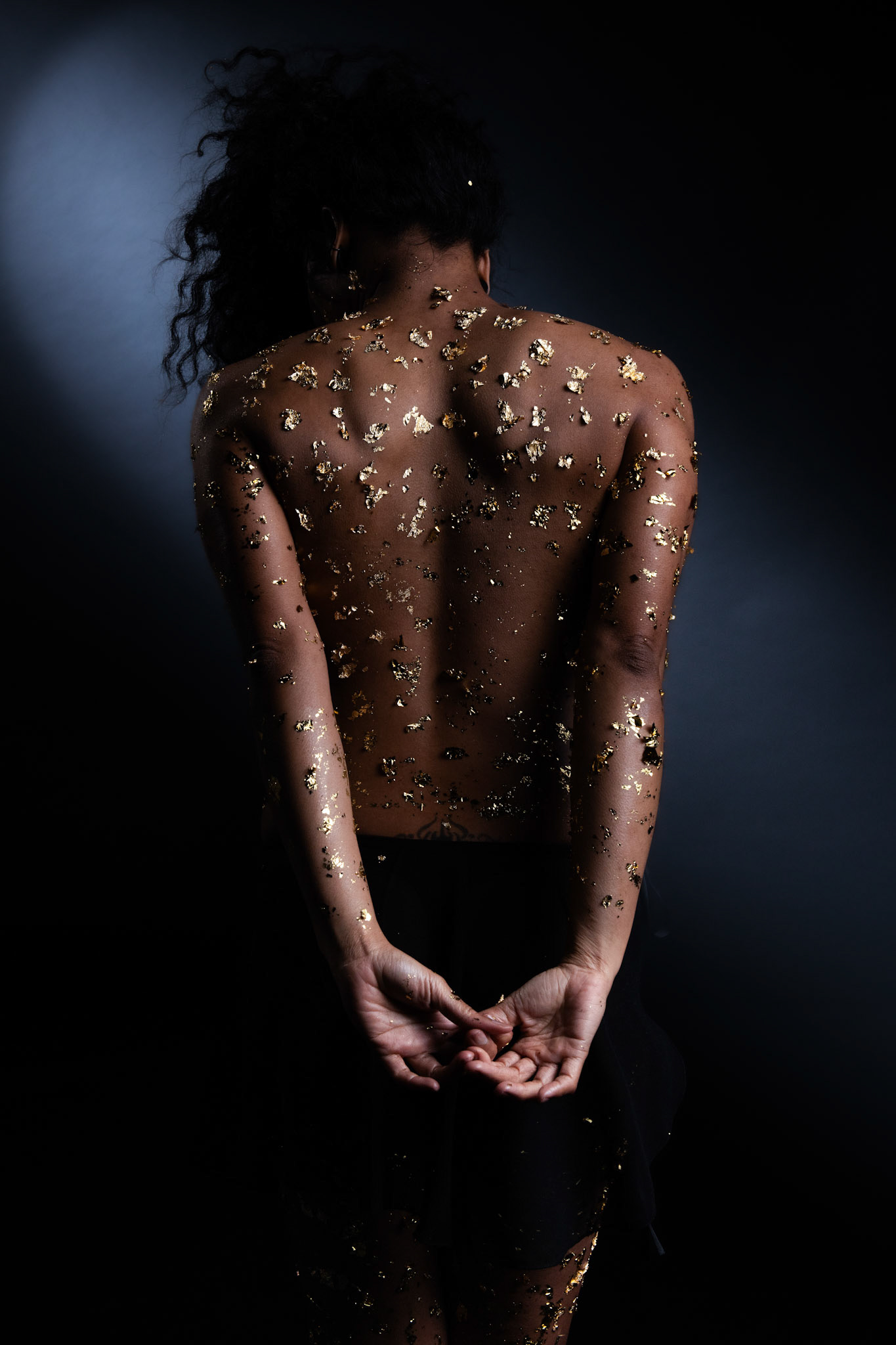 Kintsugi fine-art portrait study with delicate texture